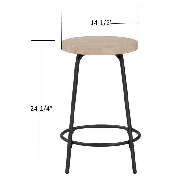 Como Backless Wood and Metal Counter Height Stool. Picture 2