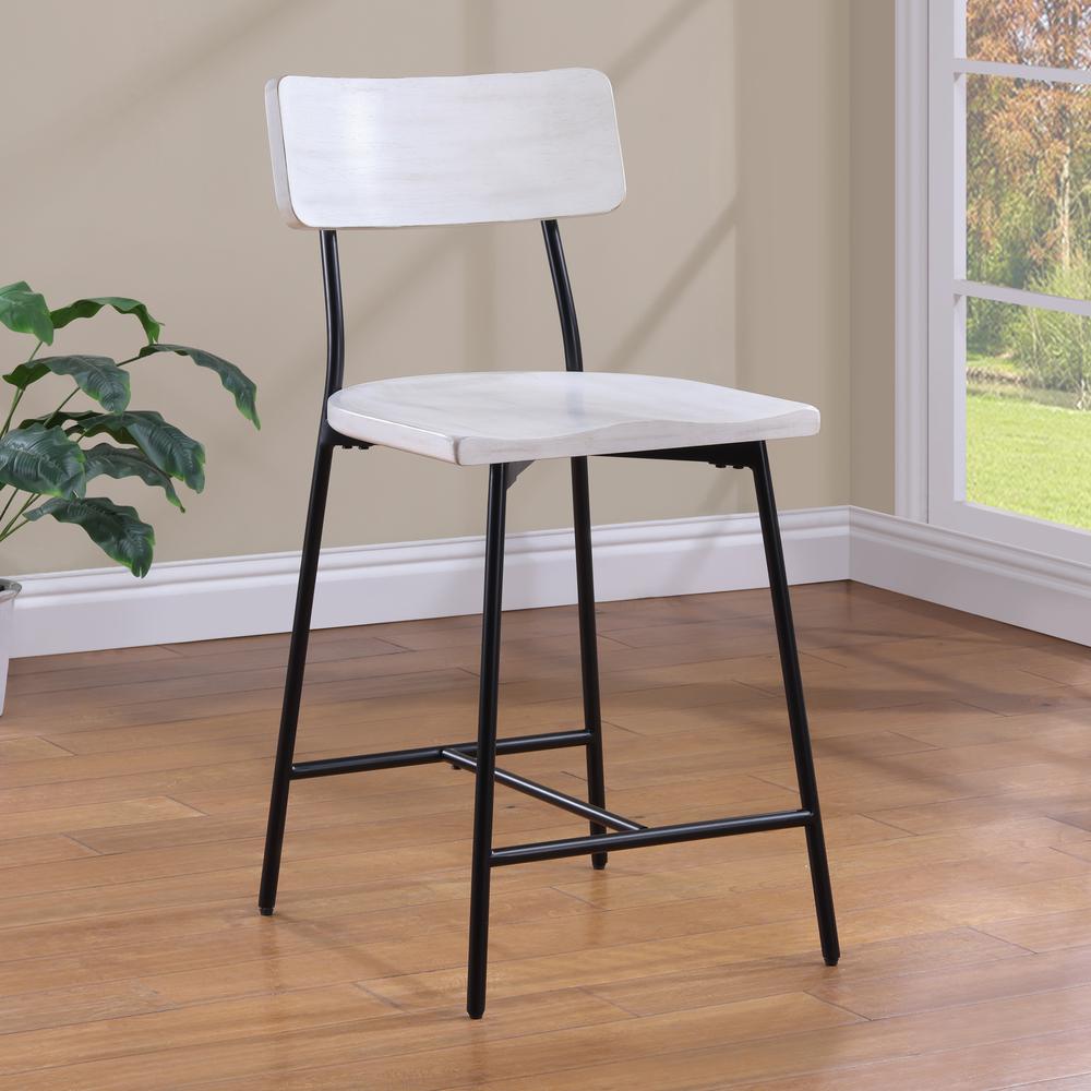 Bari Wood and Metal Modern Counter Stool. Picture 9