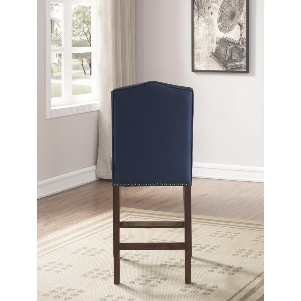 Carteret Navy Faux Leather Counter Stool. Picture 4