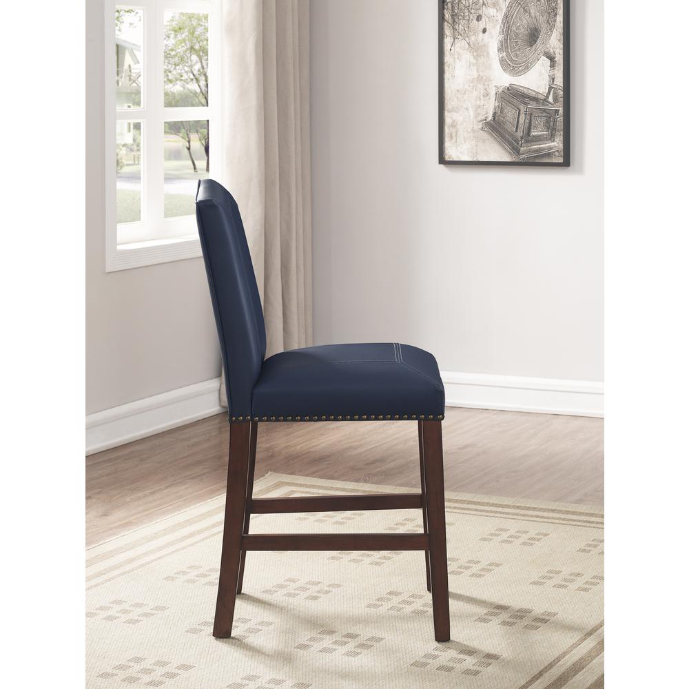 Carteret Navy Faux Leather Counter Stool. Picture 5