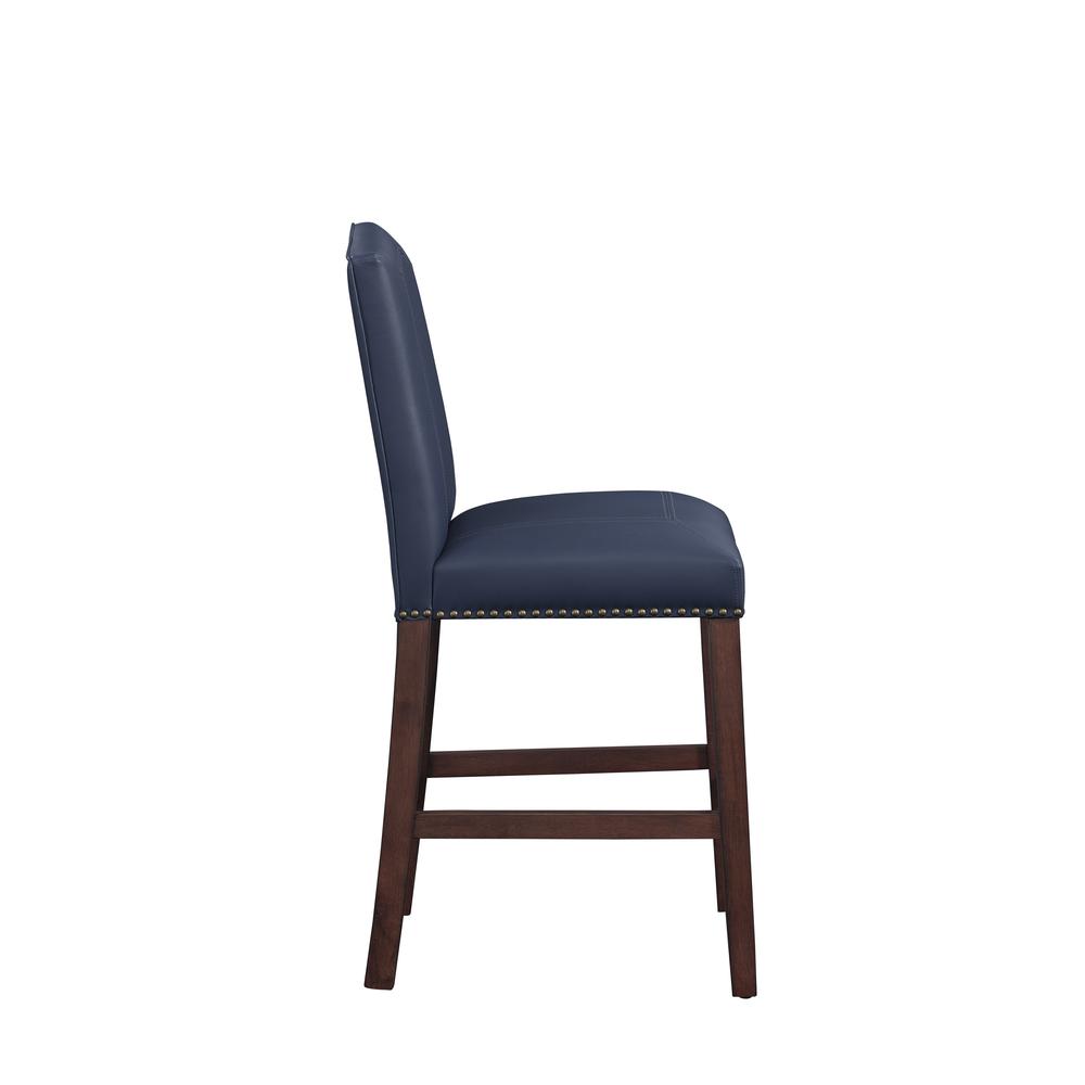 Carteret Navy Faux Leather Counter Stool. Picture 6