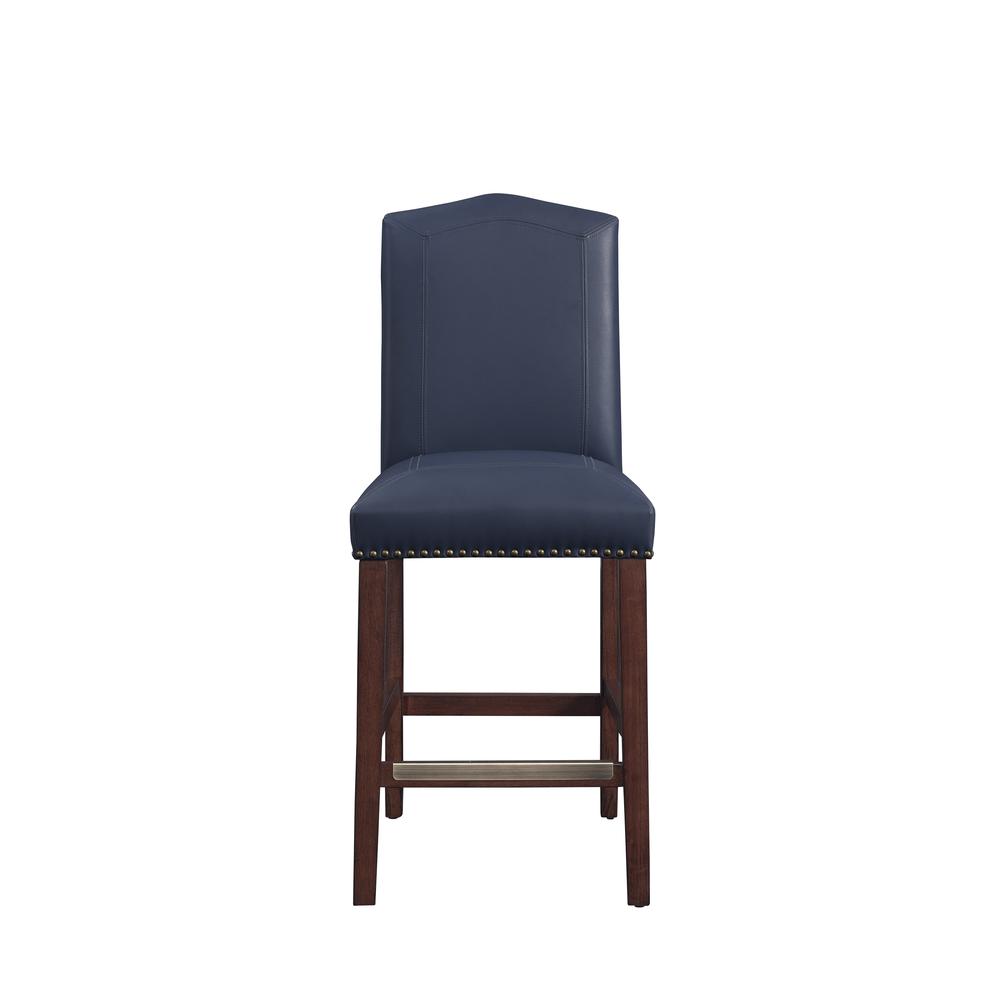 Carteret Navy Faux Leather Counter Stool. Picture 1