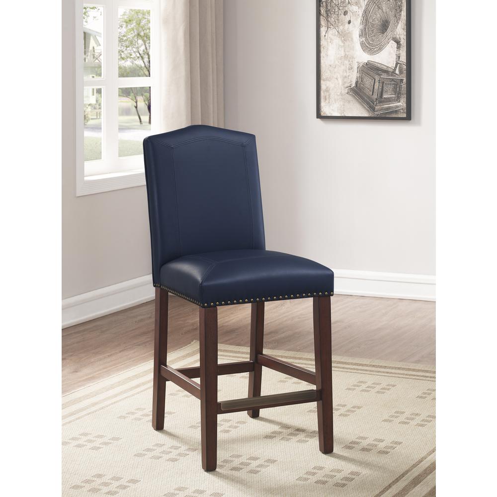 Carteret Navy Faux Leather Counter Stool. Picture 9