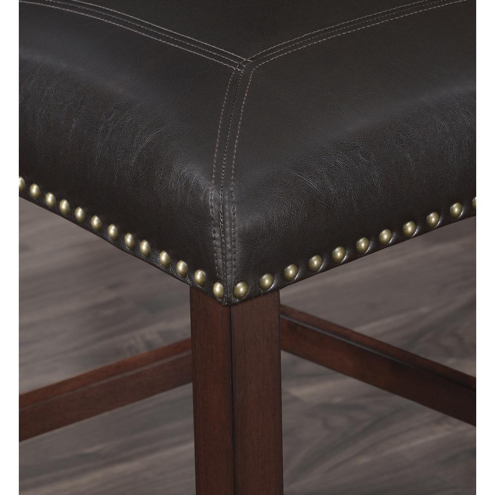 Carteret Brown Faux Leather Counter Stool. Picture 3