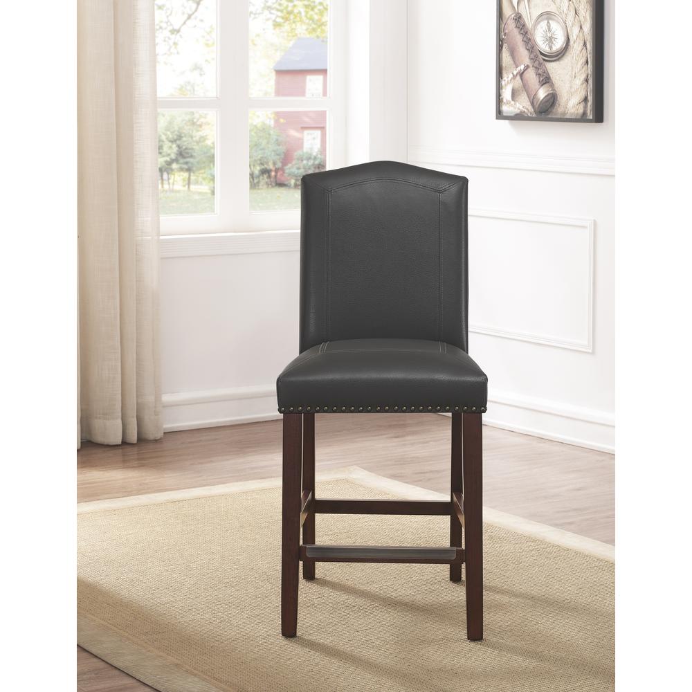 Carteret Gray Faux Leather Counter Stool. Picture 4