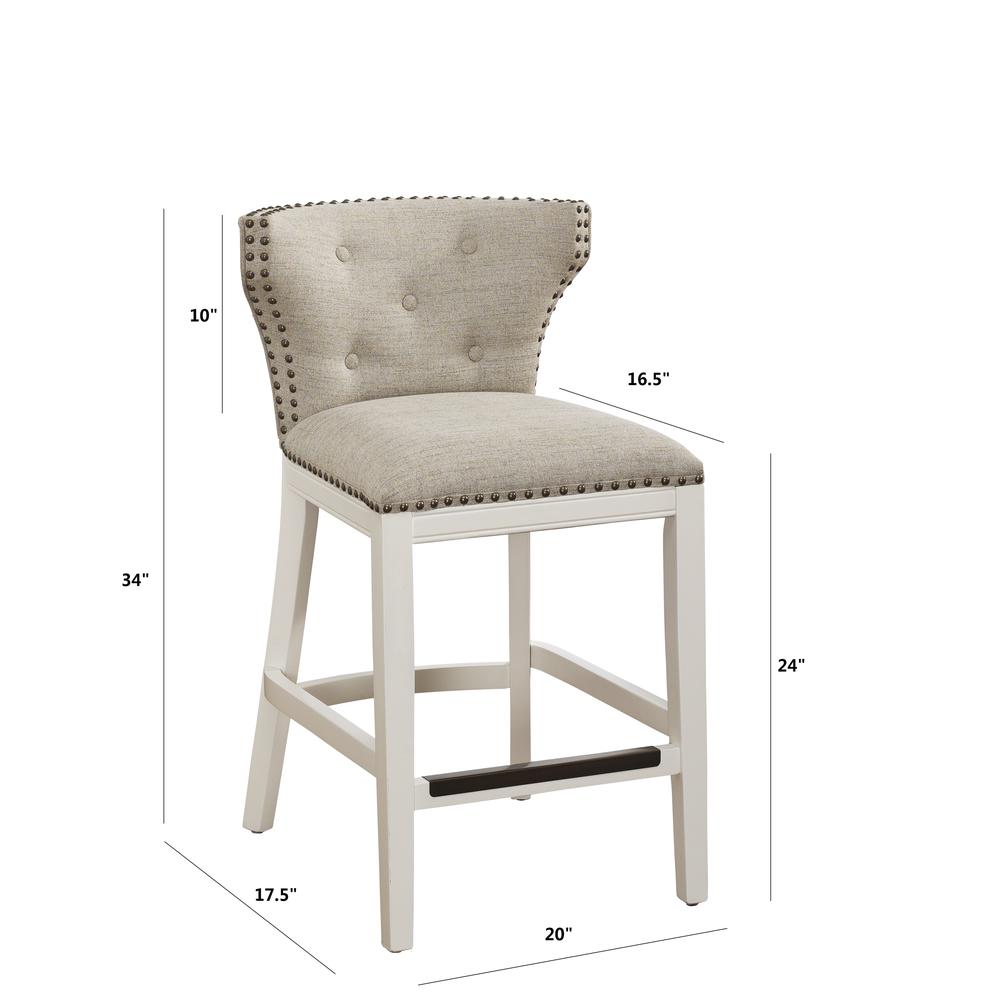 Carena White and Beige Counter Stool. Picture 4