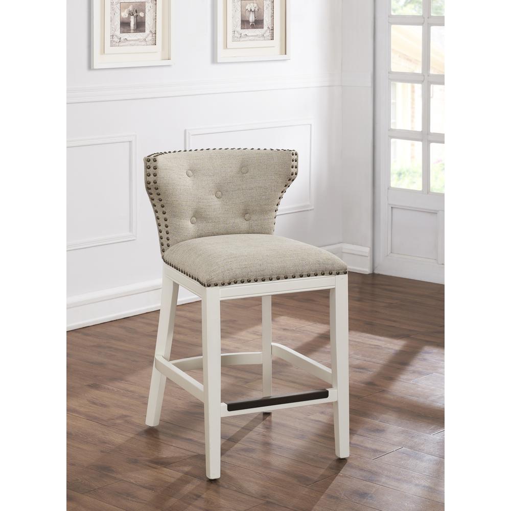 Carena White and Beige Counter Stool. Picture 6