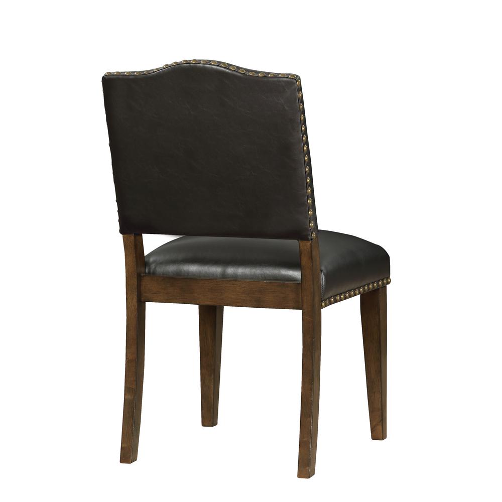 Denver Brown Faux Leather Dining Chair with Nail Heads - Set of 2. Picture 7