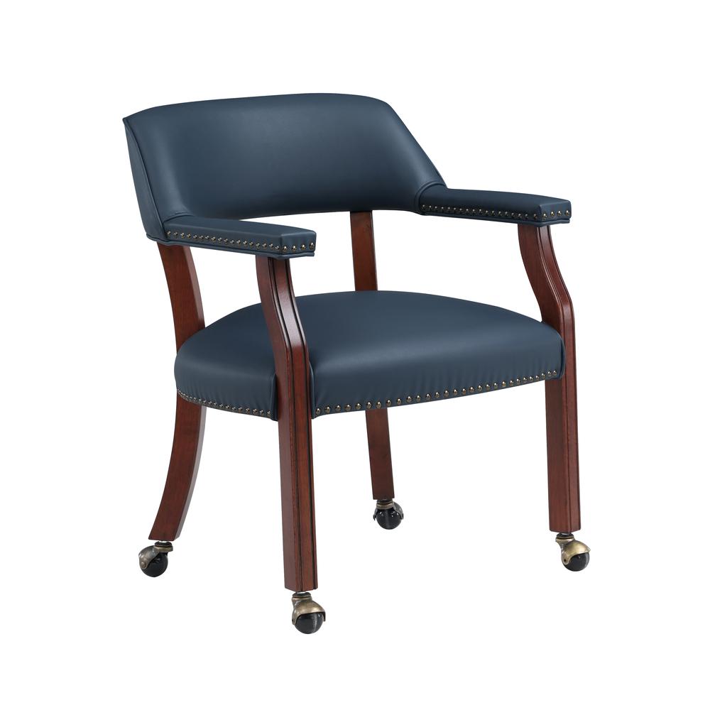 Cavett Navy Blue Caster Game Chair. Picture 1