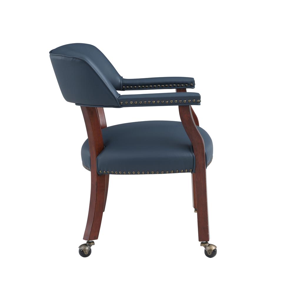 Cavett Navy Blue Caster Game Chair. Picture 6
