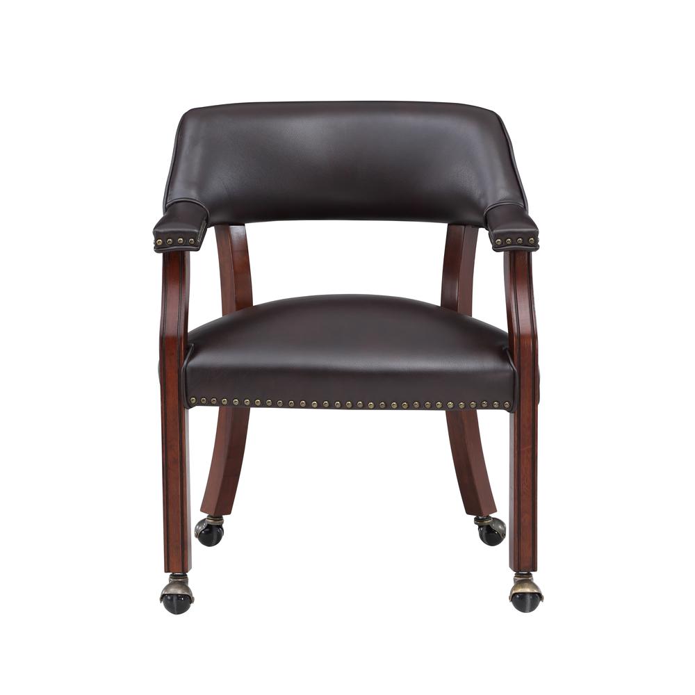 Cavett Burnished Brown Caster Game Chair. Picture 5