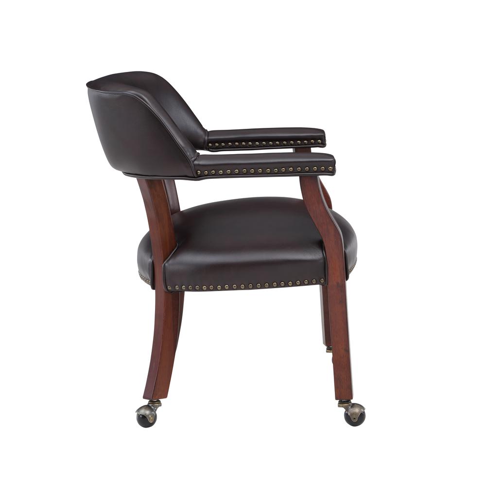 Cavett Burnished Brown Caster Game Chair. Picture 6