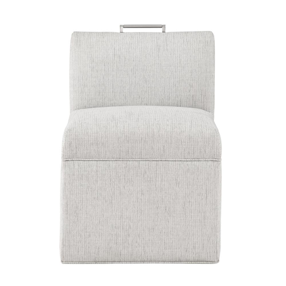 Delray Modern Upholstered Castered Chair in Sea Oat. Picture 1