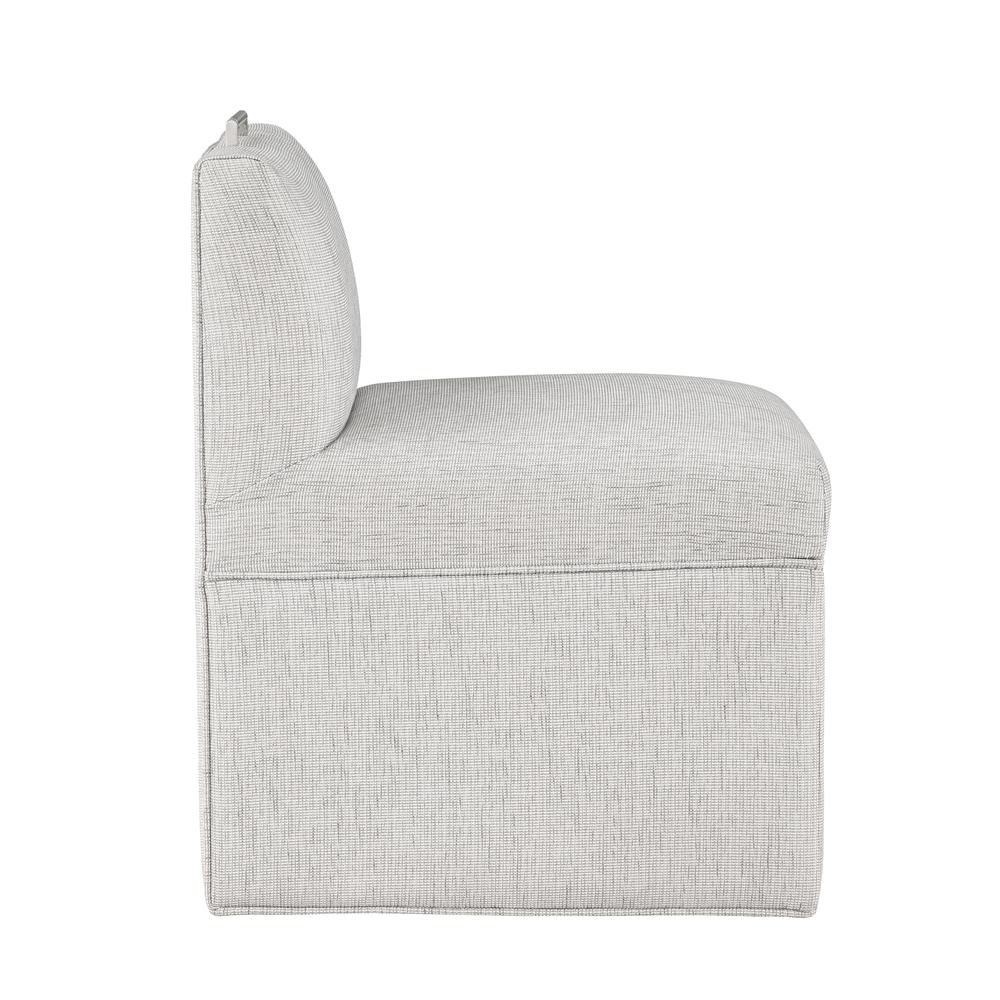Delray Modern Upholstered Castered Chair in Sea Oat. Picture 2