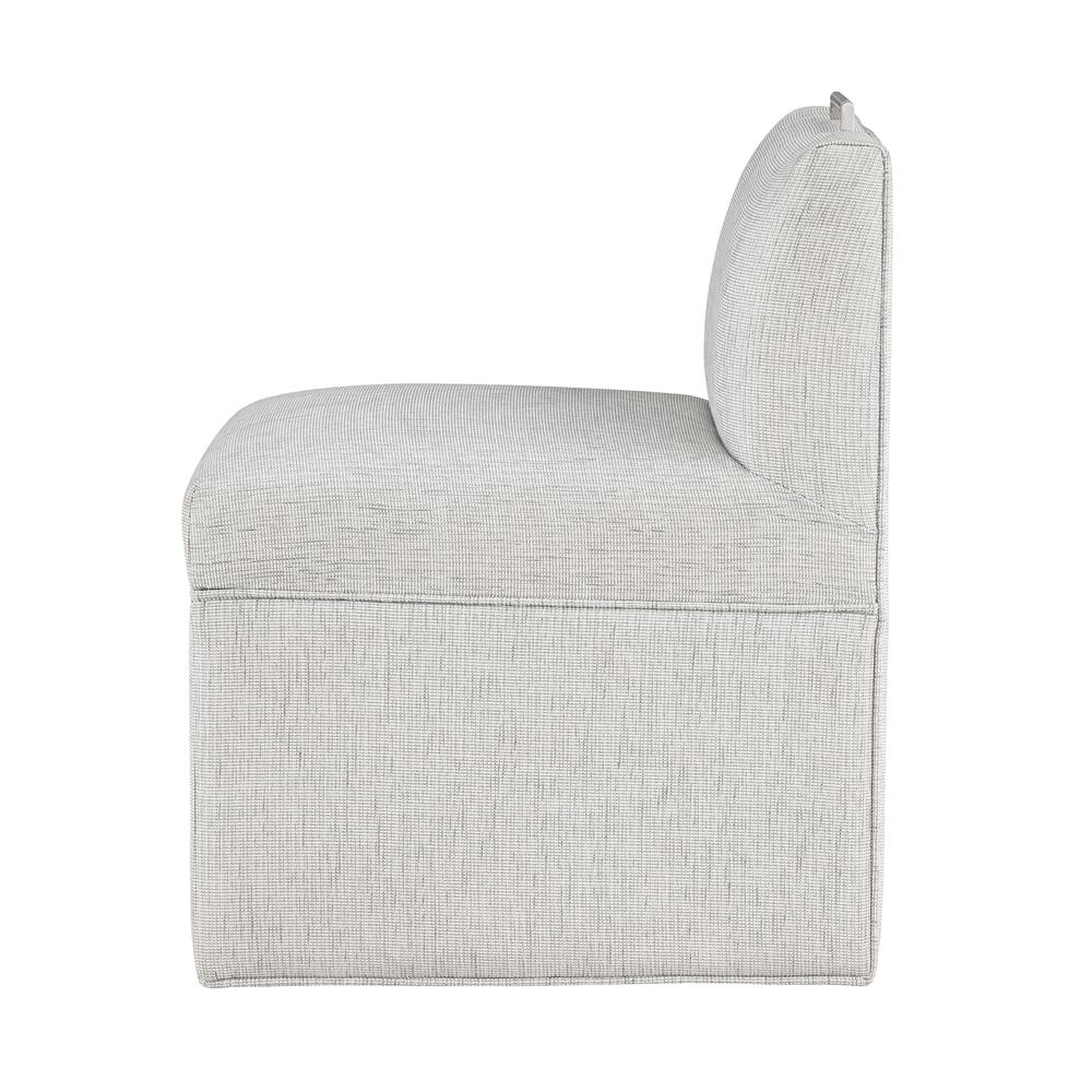 Delray Modern Upholstered Castered Chair in Sea Oat. Picture 4