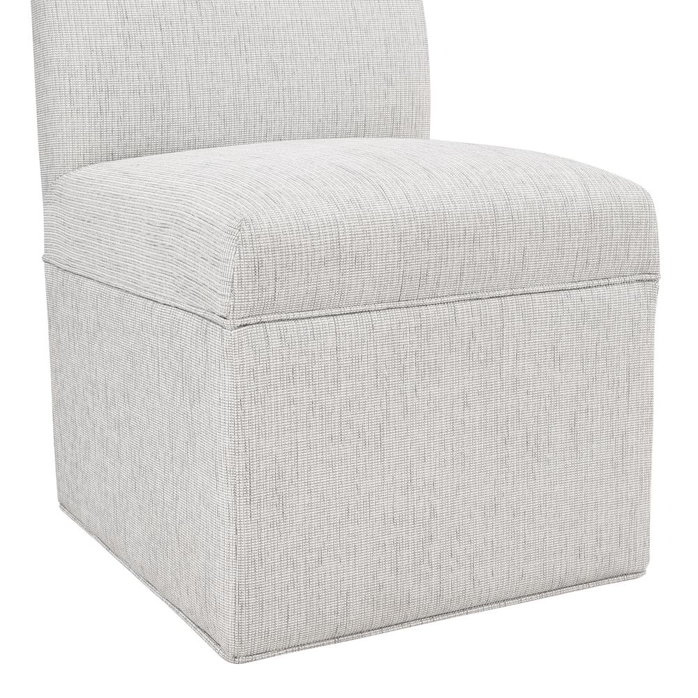 Delray Modern Upholstered Castered Chair in Sea Oat. Picture 6