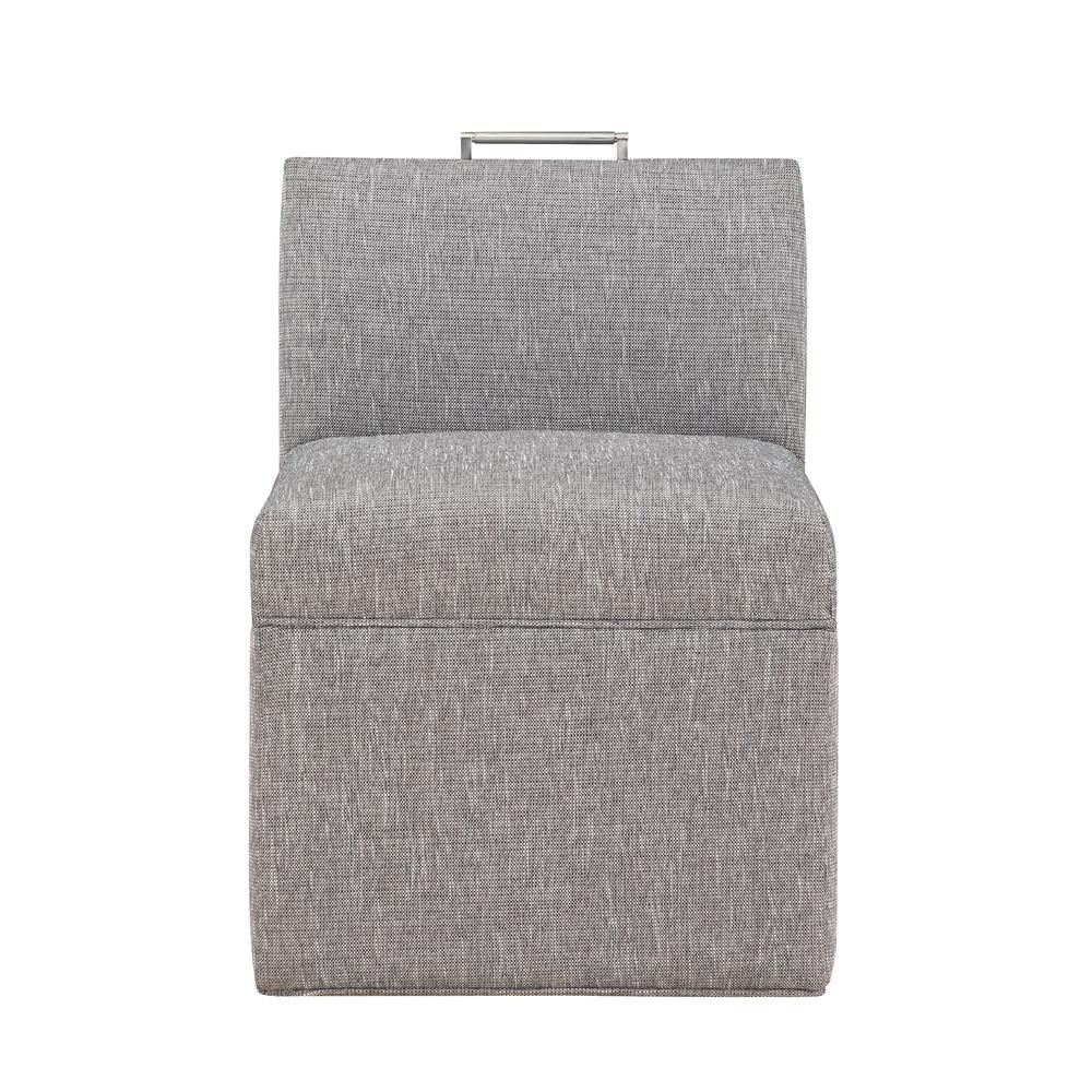Delray Modern Upholstered Castered Chair in Ashen Grey. Picture 1