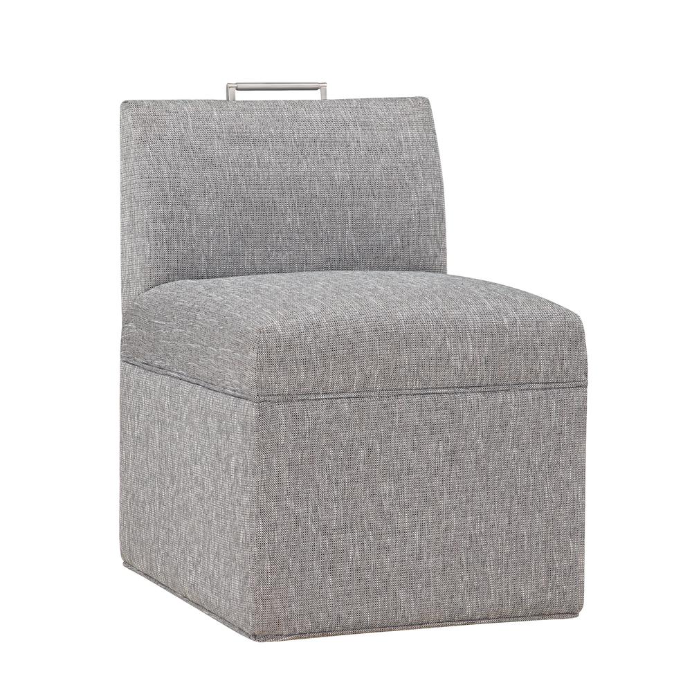 Delray Modern Upholstered Castered Chair in Ashen Grey. Picture 8