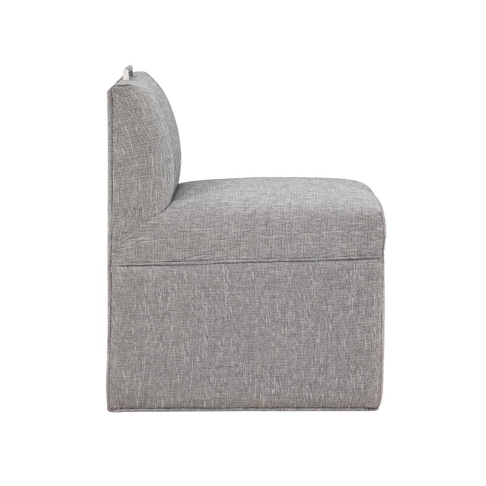 Delray Modern Upholstered Castered Chair in Ashen Grey. Picture 9
