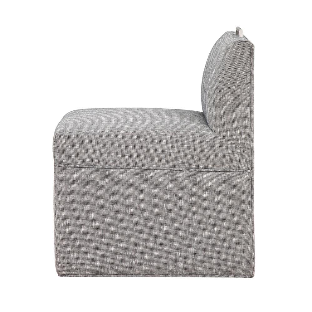 Delray Modern Upholstered Castered Chair in Ashen Grey. Picture 3