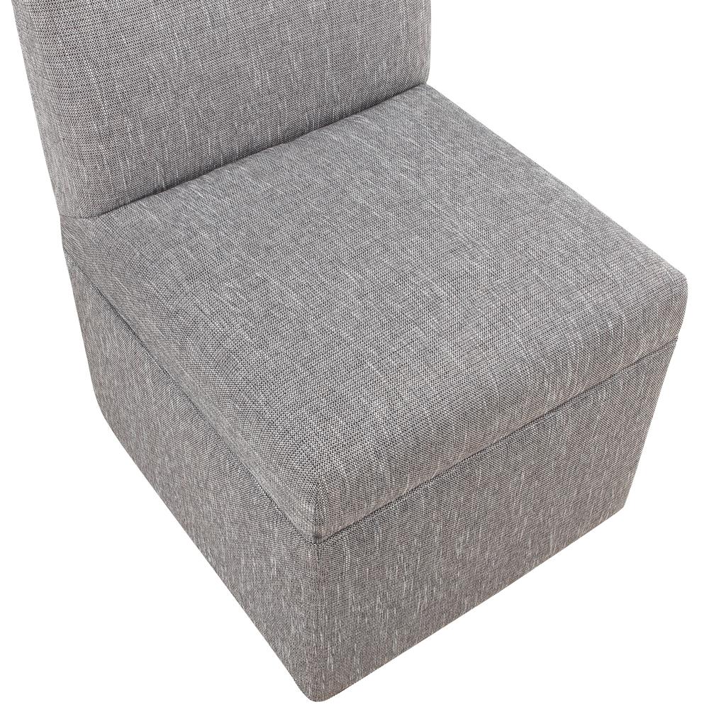 Delray Modern Upholstered Castered Chair in Ashen Grey. Picture 2