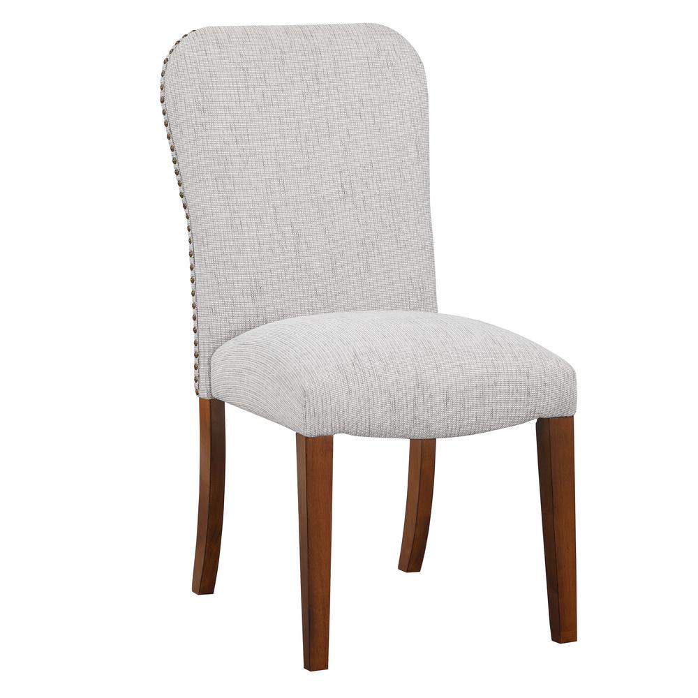 Salina Sea Oat Dining Chair in Performance Fabric with Nail Heads - set of 2. Picture 3