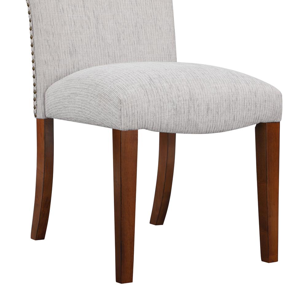 Salina Sea Oat Dining Chair in Performance Fabric with Nail Heads - set of 2. Picture 7