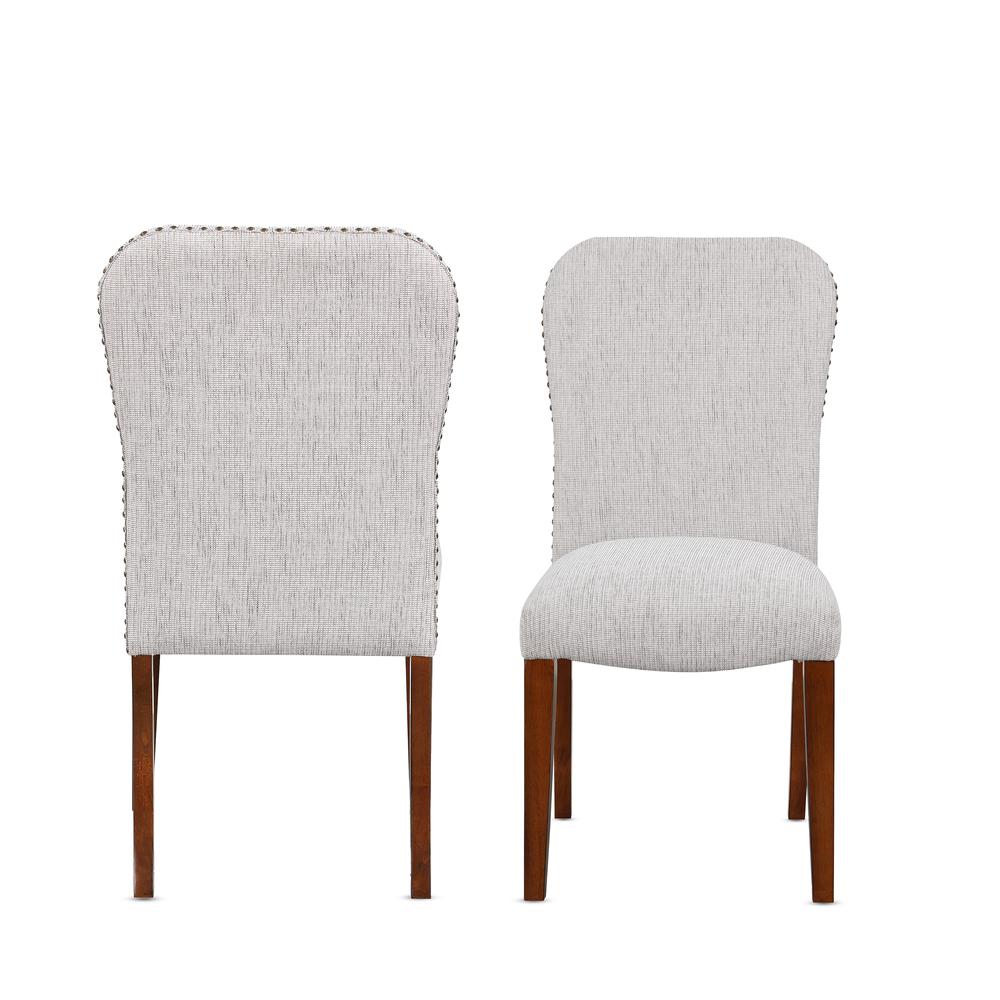 Salina Sea Oat Dining Chair in Performance Fabric with Nail Heads - set of 2. Picture 10