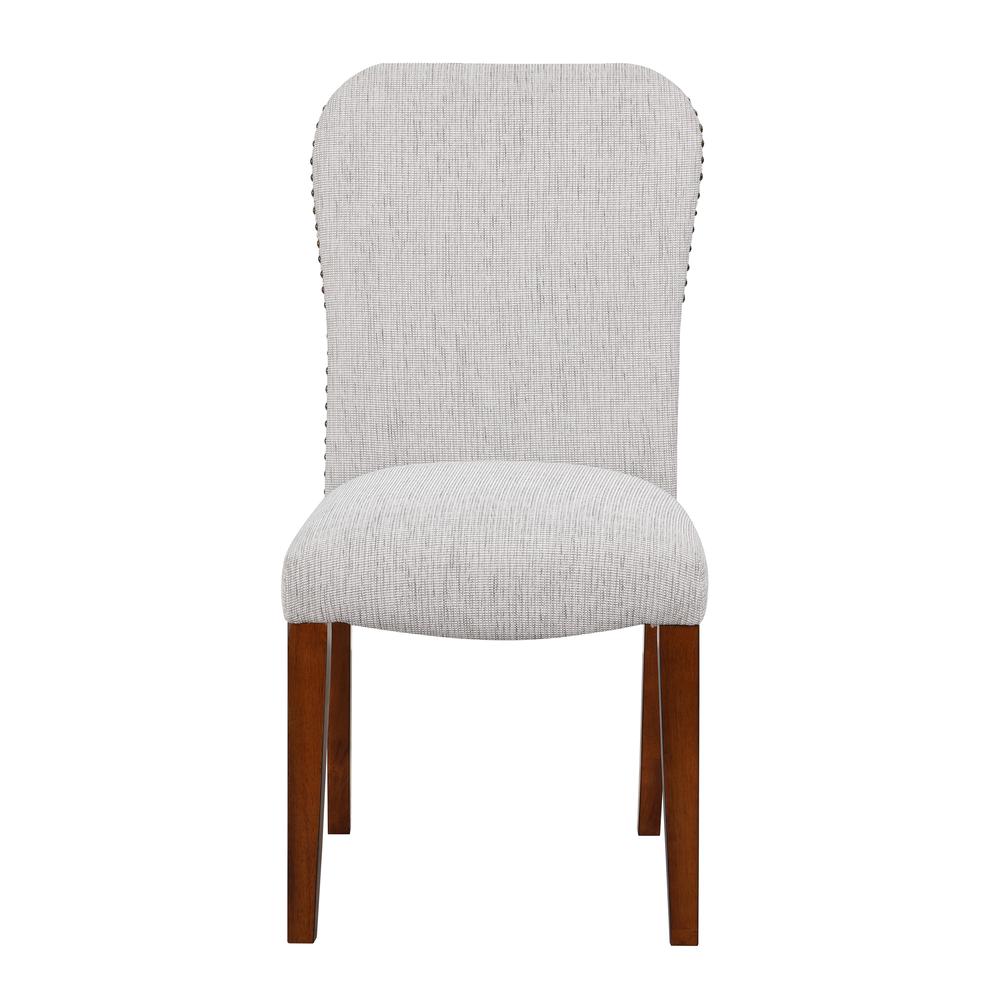 Salina Sea Oat Dining Chair in Performance Fabric with Nail Heads - set of 2. Picture 1