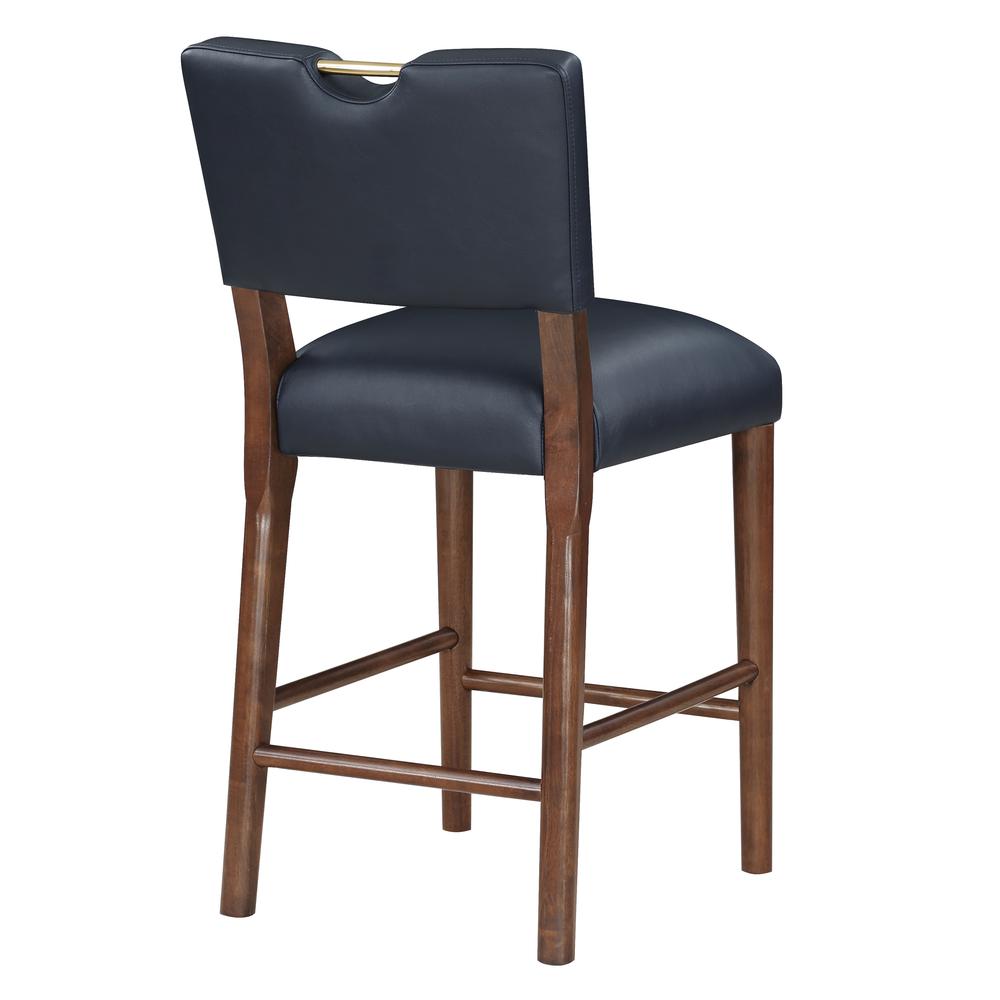 Bonito Midnight Blue Faux Leather Wood Counter Height Stool. Picture 6