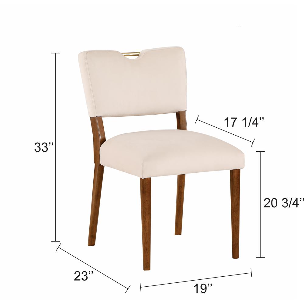 Bonito Sea Oat Velvet Dining Chair - Set of 2. Picture 2