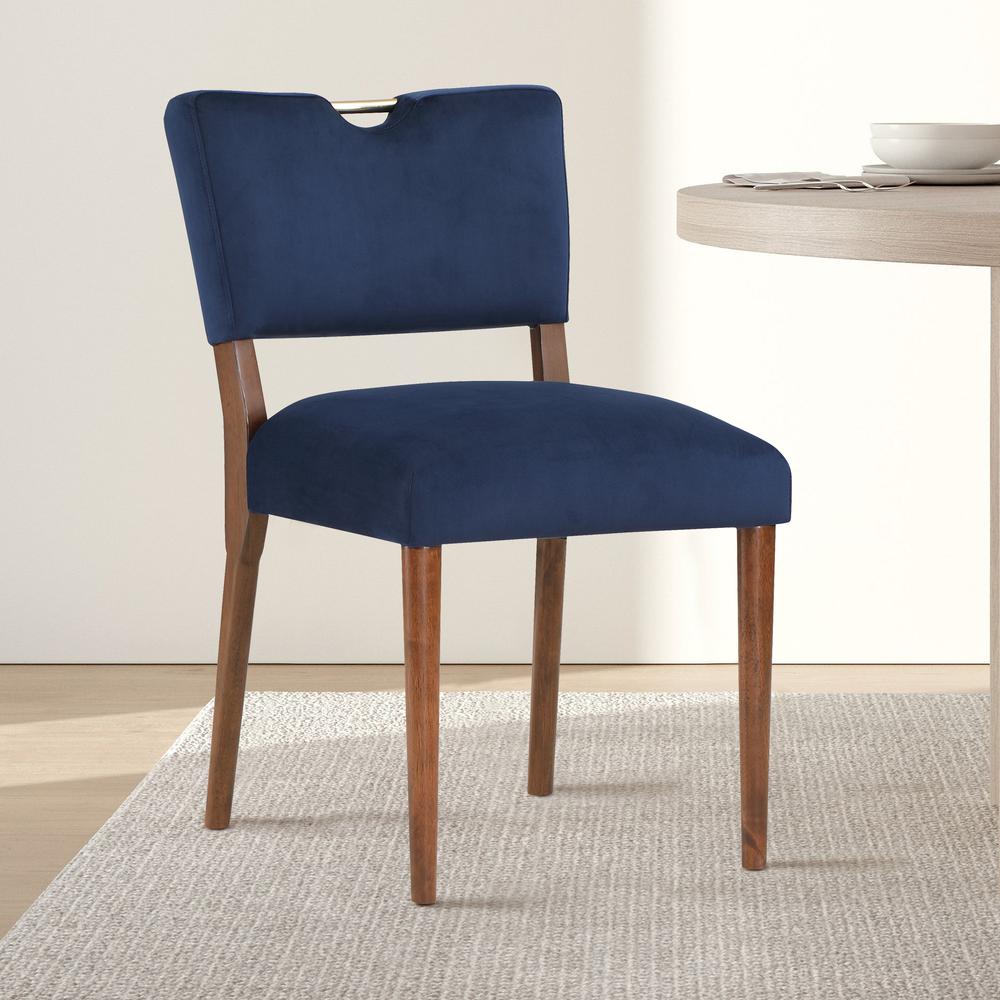 Bonito Navy Blue Velvet Dining Chair - Set of 2. Picture 17