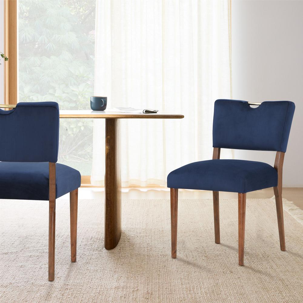 Bonito Navy Blue Velvet Dining Chair - Set of 2. Picture 18