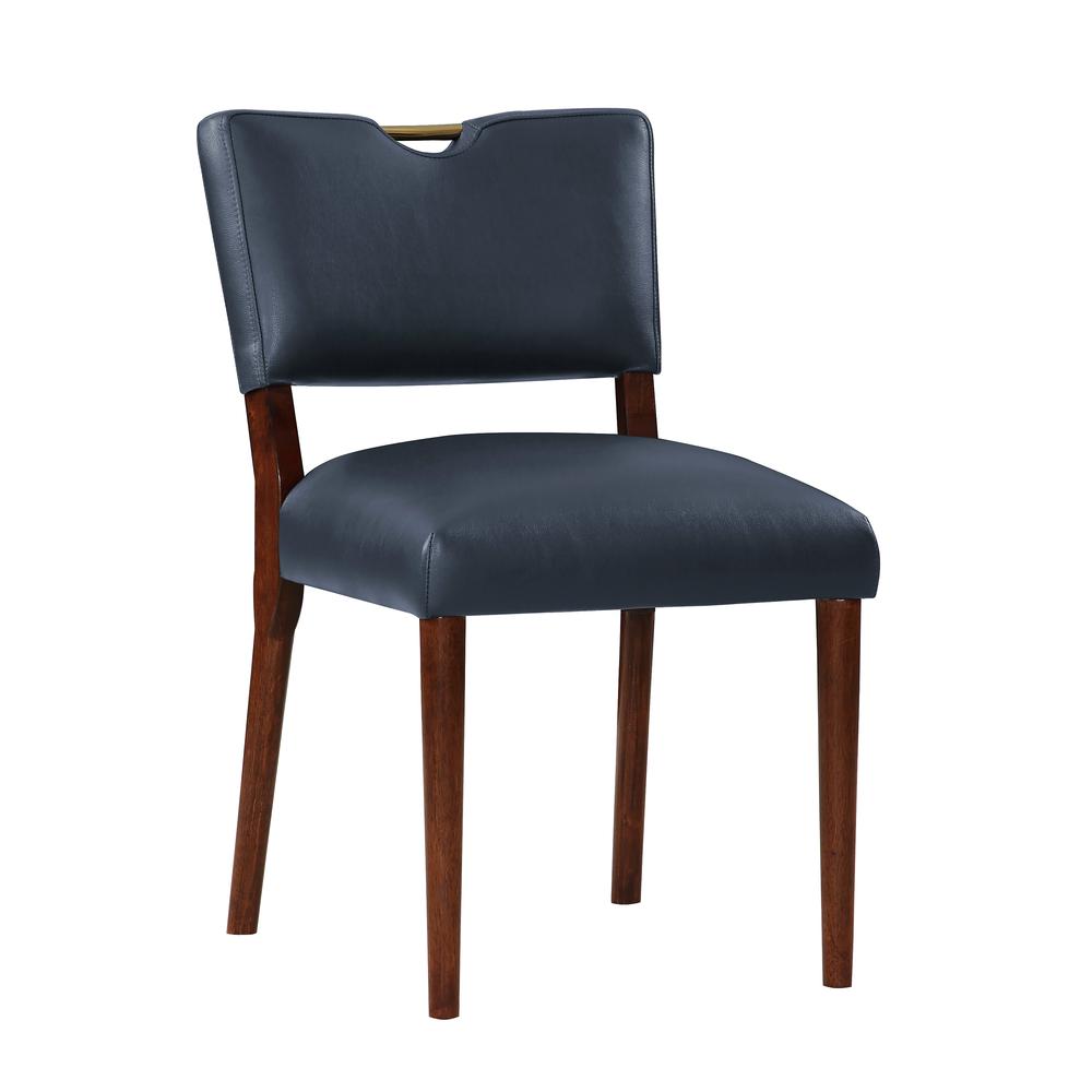 Bonito Midnight Blue Faux Leather Dining Chair - Set of 2. Picture 7