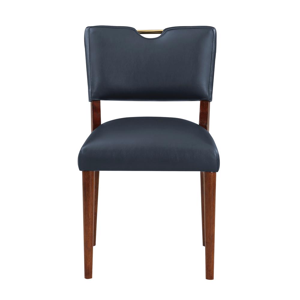 Bonito Midnight Blue Faux Leather Dining Chair - Set of 2. Picture 1