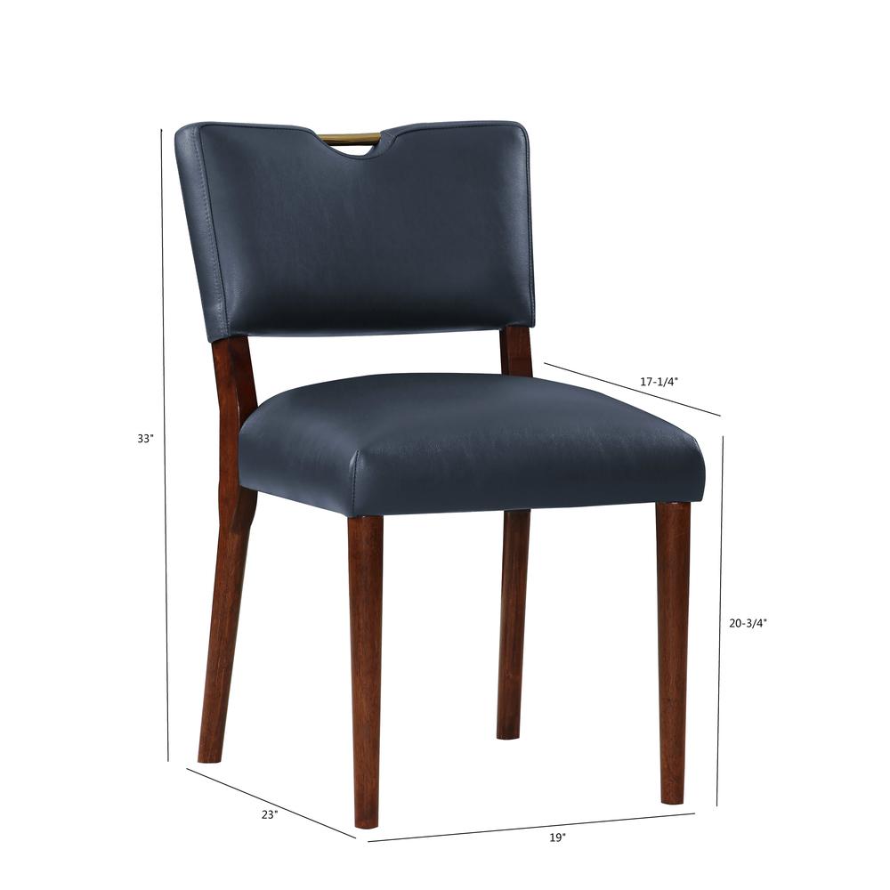 Bonito Midnight Blue Faux Leather Dining Chair - Set of 2. Picture 15