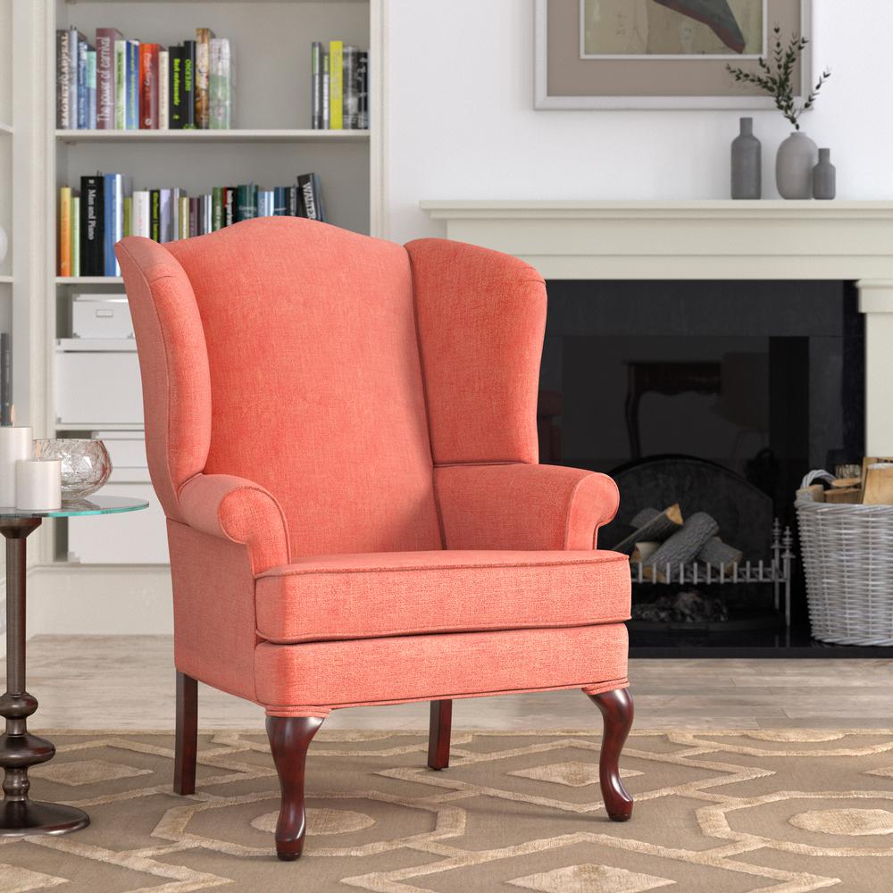 Crawford Coral Wing Back Chair. Picture 1