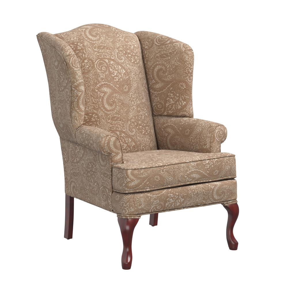 Paisley Cream Wingback Chair. Picture 5