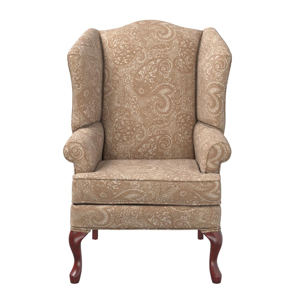 Paisley Cream Wingback Chair. Picture 1