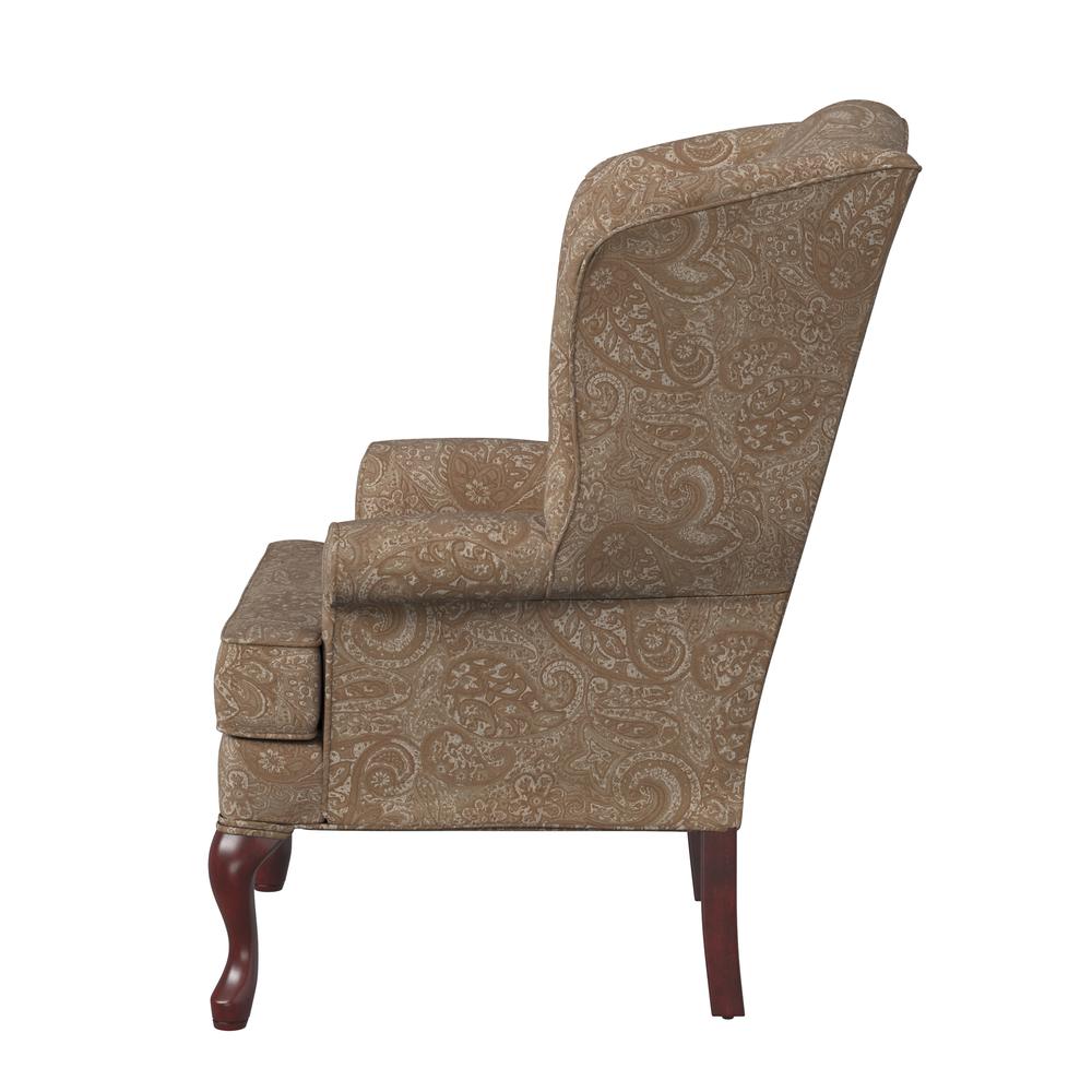 Paisley Cream Wingback Chair. Picture 6