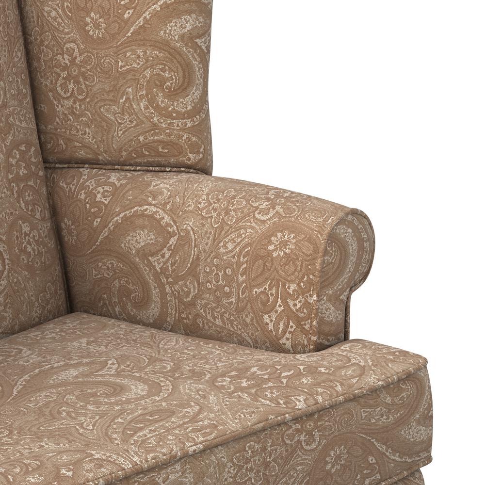 Paisley Cream Wingback Chair. Picture 8