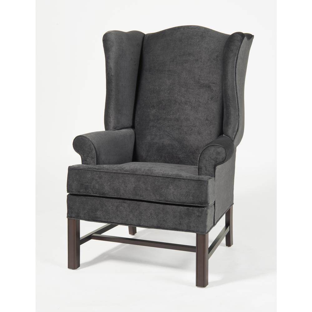 Chippendale Wing Chair - Elizabeth Charcoal. Picture 3