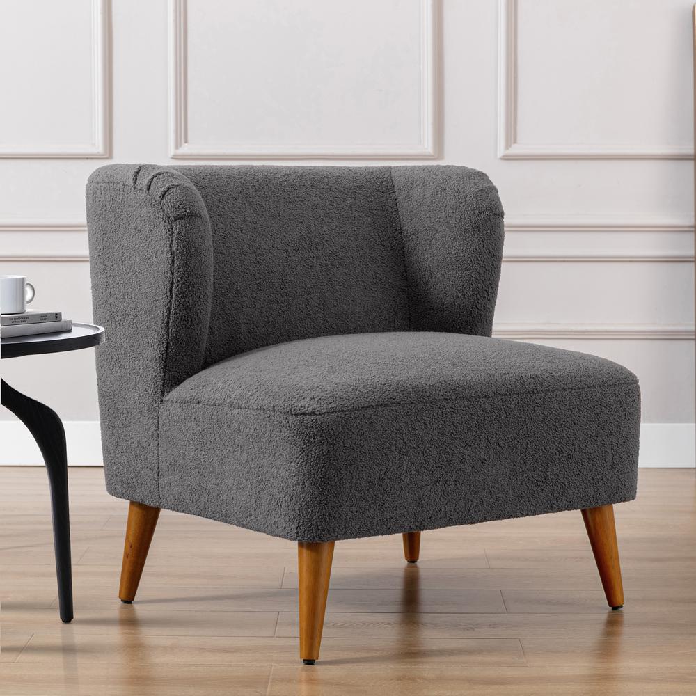 Vesper Boucle Accent Chair - Grey. Picture 1