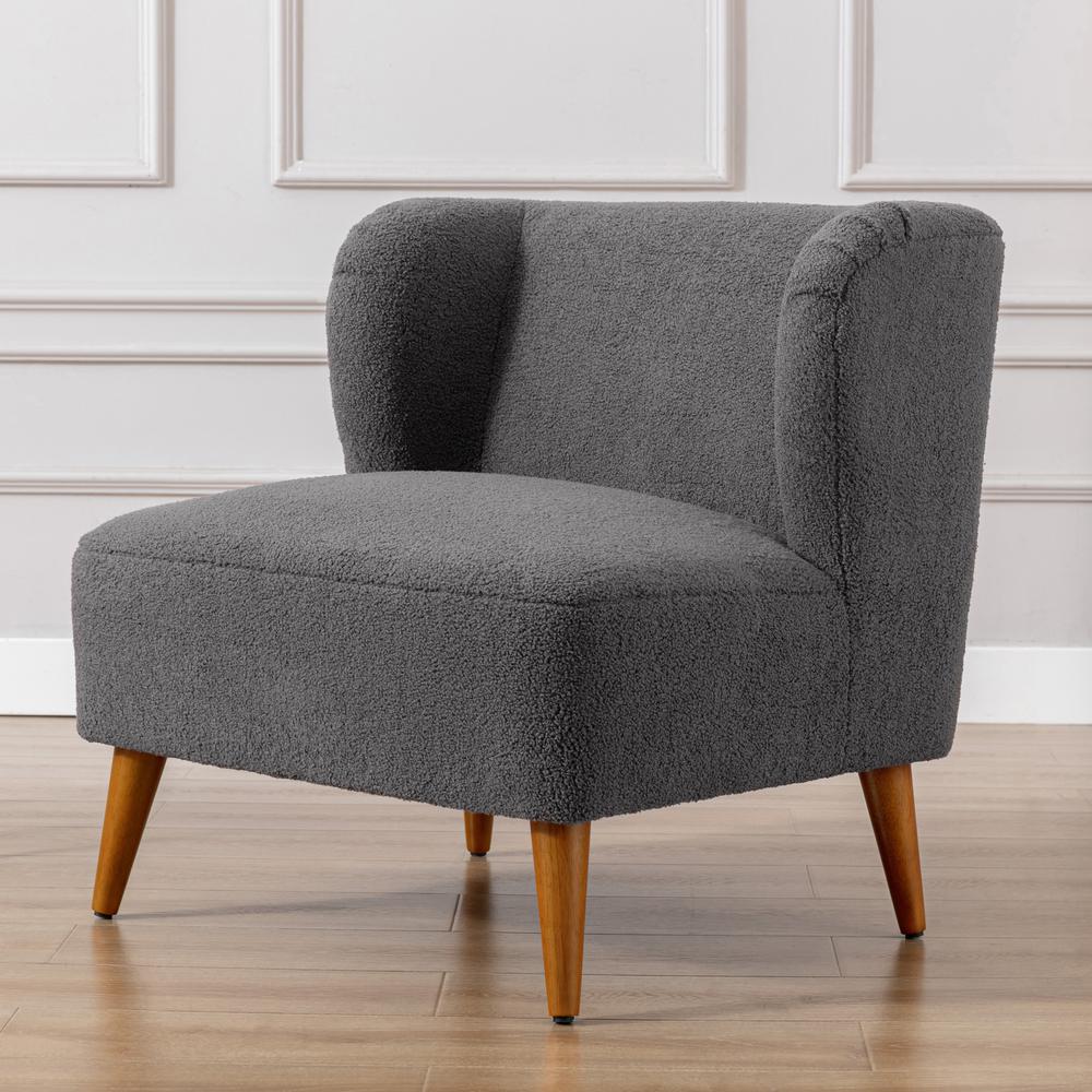 Vesper Boucle Accent Chair - Grey. Picture 4