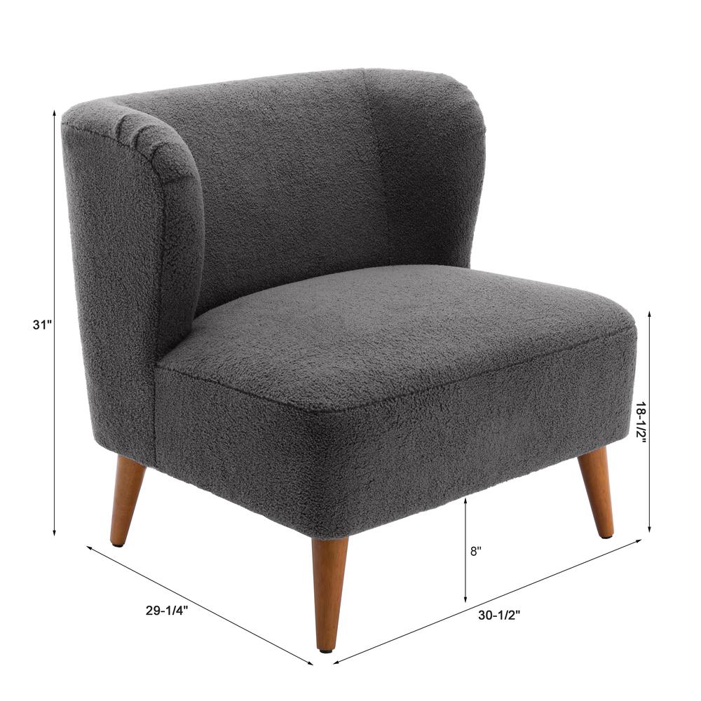 Vesper Boucle Accent Chair - Grey. Picture 16