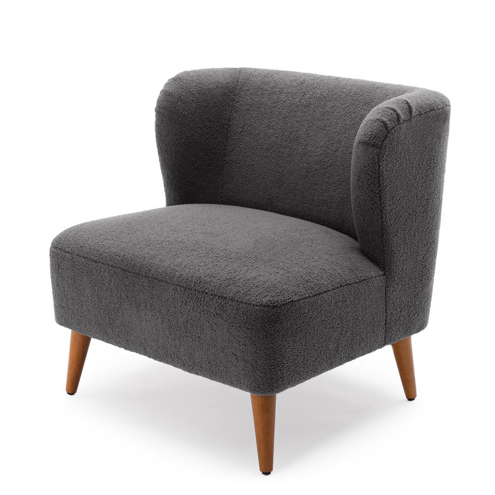 Vesper Boucle Accent Chair - Grey. Picture 3