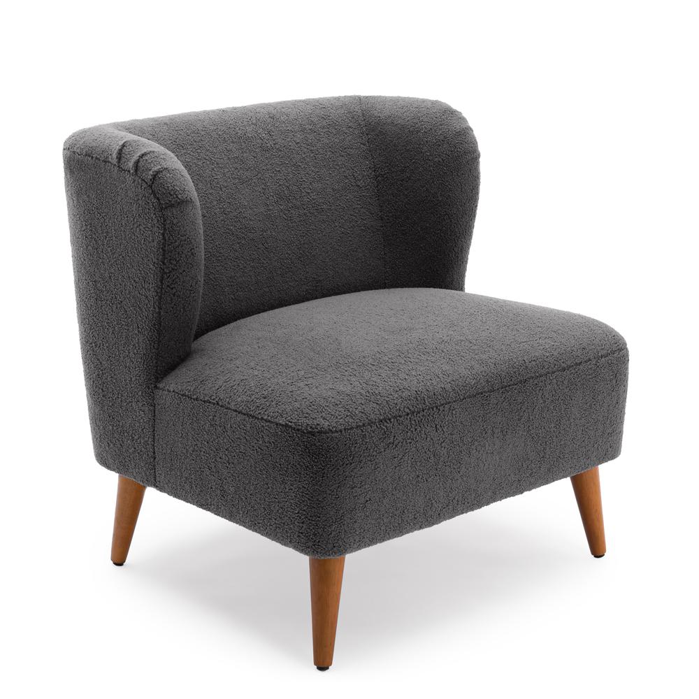 Vesper Boucle Accent Chair - Grey. Picture 9