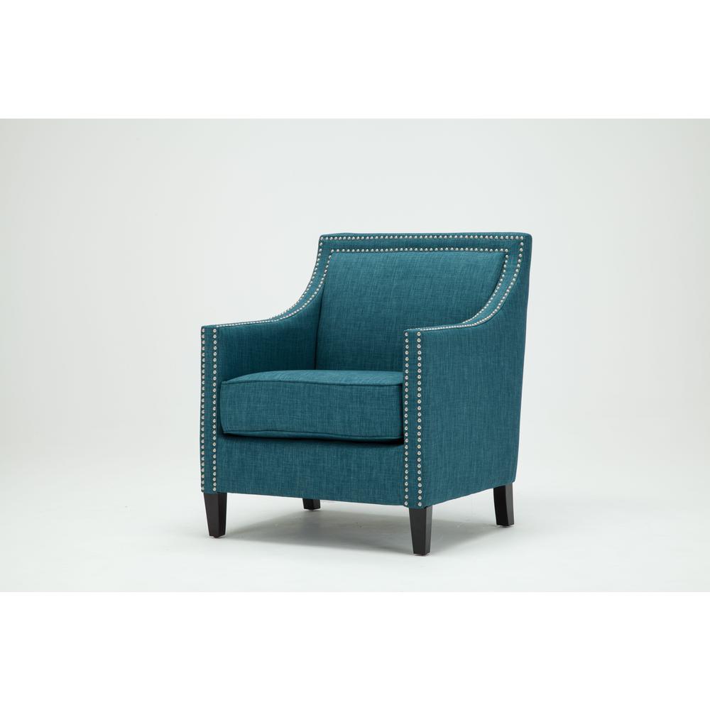 Taslo Teal Accent Chair. Picture 2