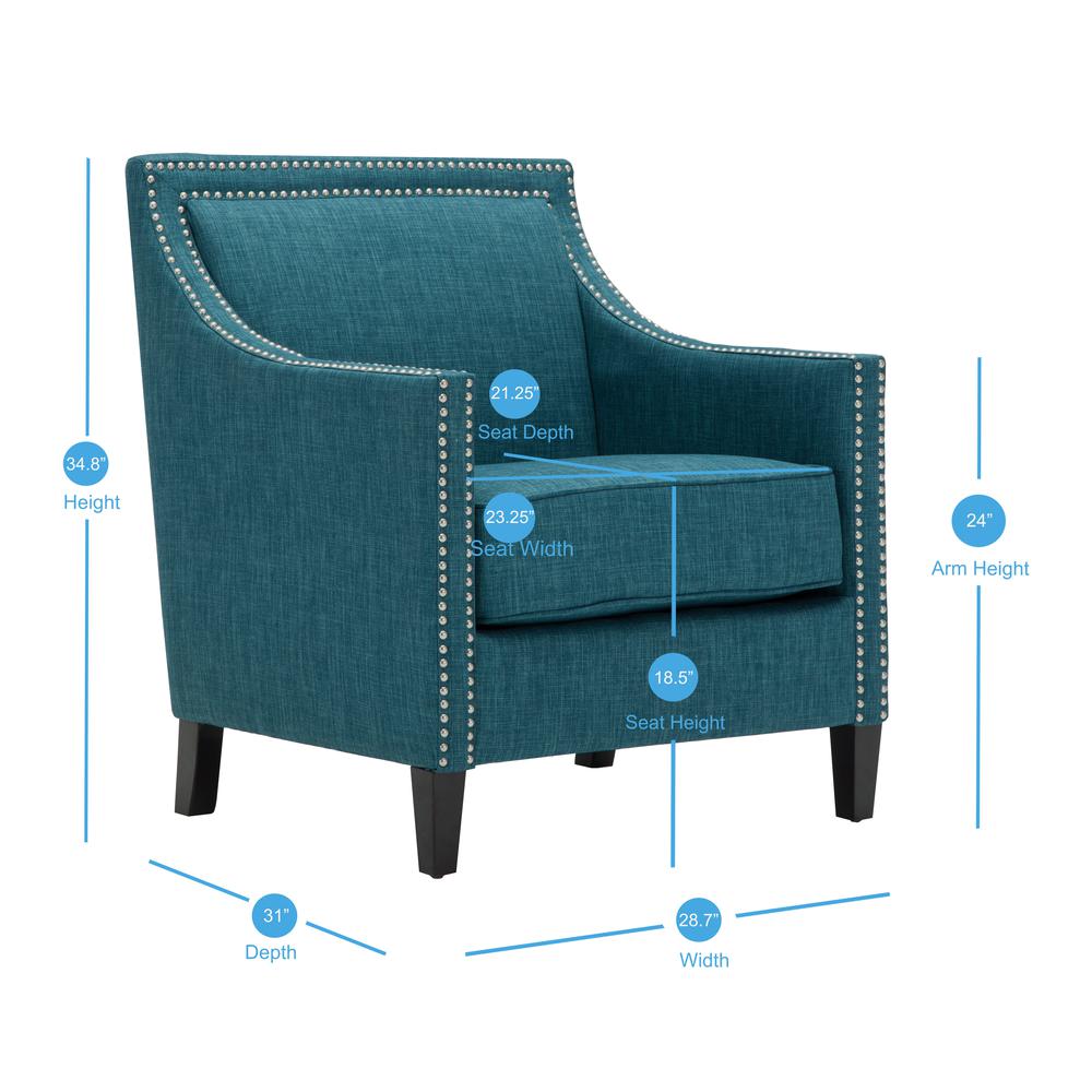 Taslo Teal Accent Chair. Picture 1