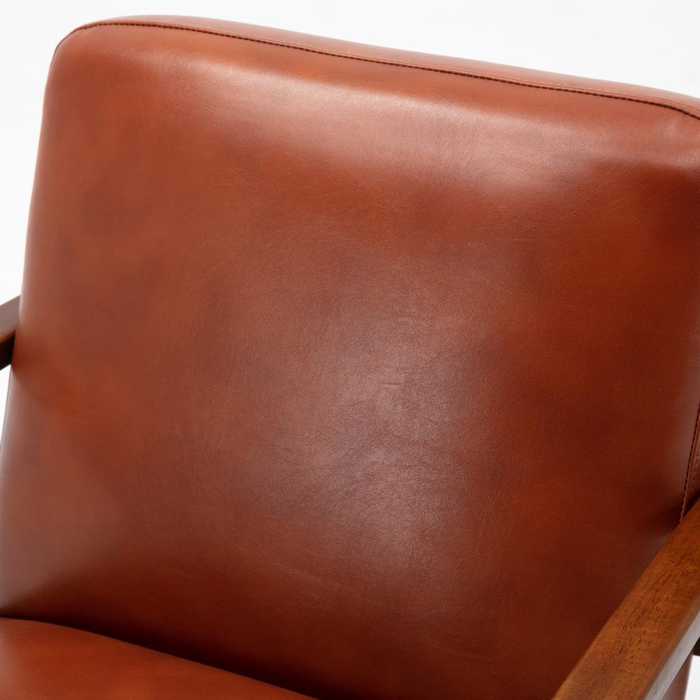 Austin Caramel Leather Gel Wooden Base Accent Chair. Picture 5